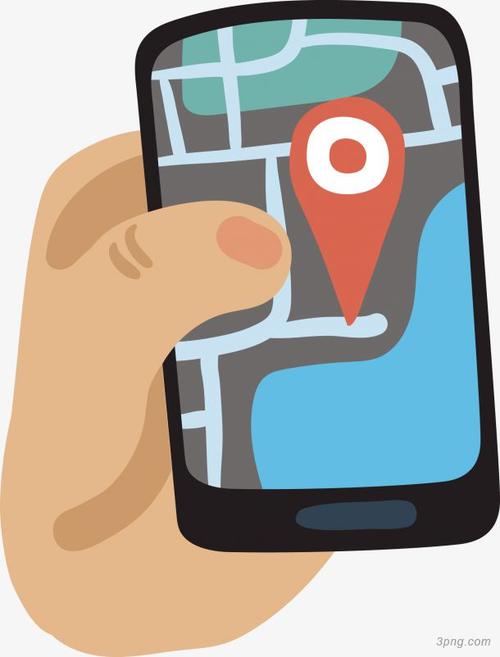 手绘手机gps导航png素材透明免抠图片-卡通手绘