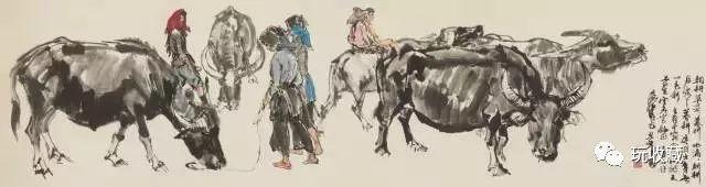两大牛人画牛李可染画牛减压黄胄与牛较劲