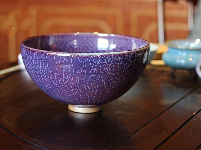 孔家钧窑器世界精品钧瓷茶具蚯蚓走泥纹钵钧瓷名窖孔家钧窑创始人