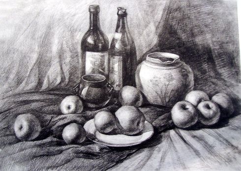 静物素描作品欣赏