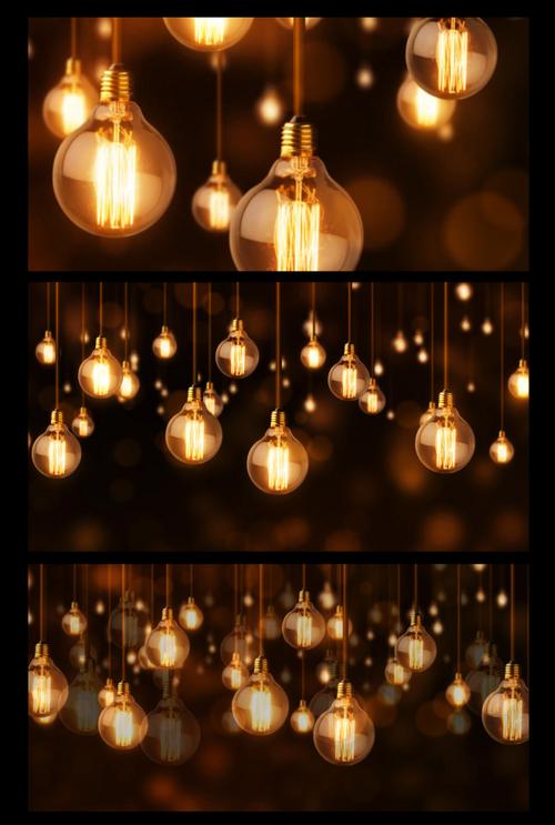 温馨复古灯泡背景视频