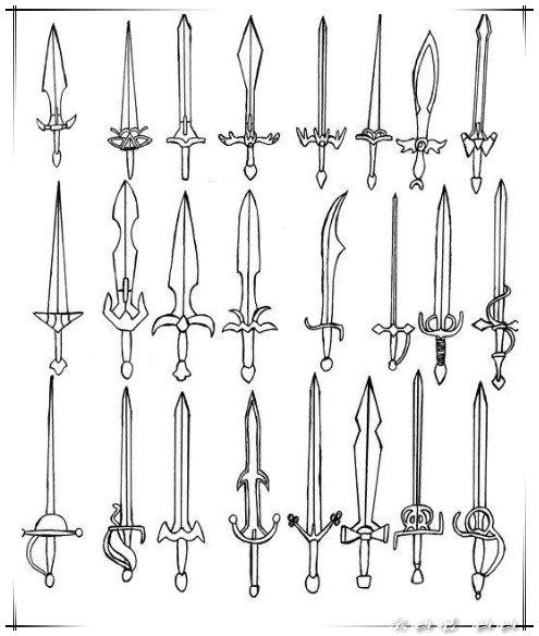 刀枪剑戟,斧钺钩叉,各种武器冷兵器的画法