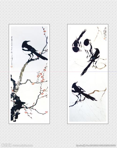 喜鹊画图片