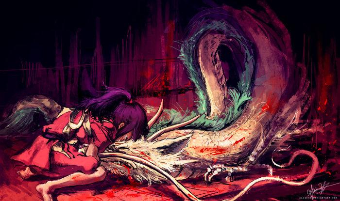 千与千寻,白龙,p站,原创同人作品,动画动漫,插图彩绘