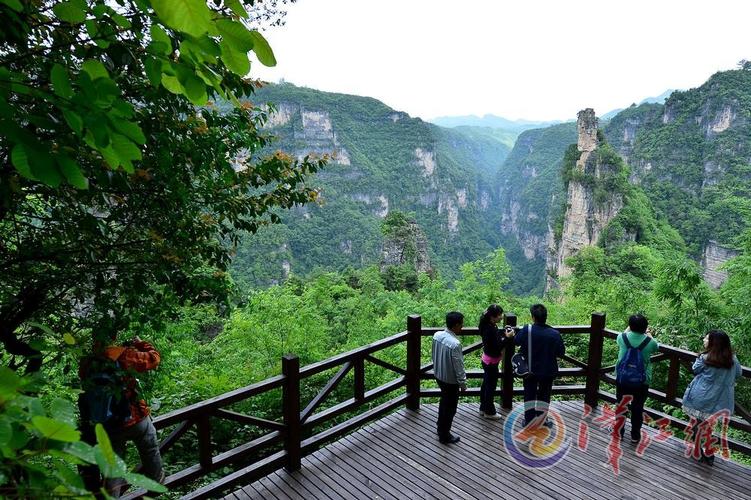 游客在保康县九路寨景区将军峰景点游玩.通讯员 杨韬 摄