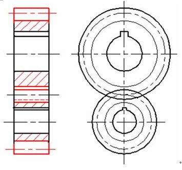 作图题:完成两齿轮的啮合图