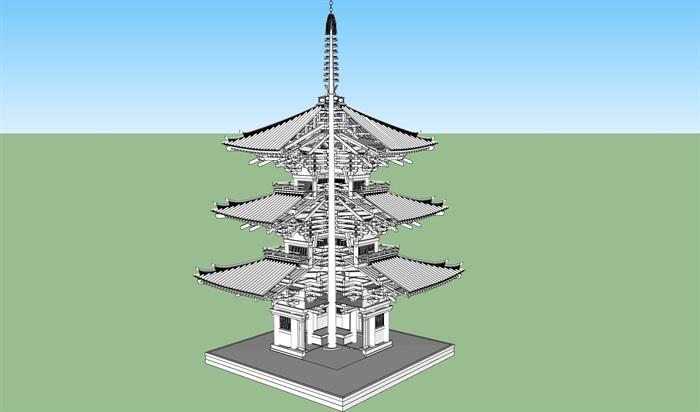 塔结构建筑设计su模型