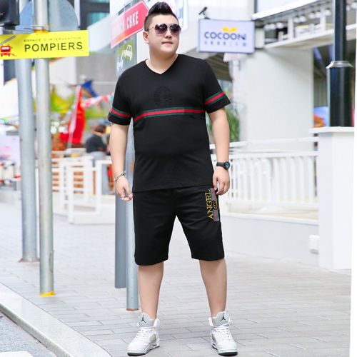 200斤大胖子男士加肥加大码短袖夏季肥佬肥仔休闲短袖