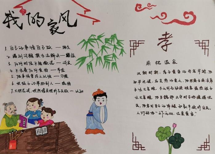 我的家风手抄报,扇枕温衾