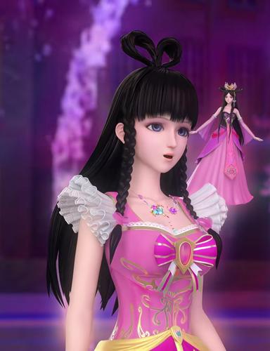 叶罗丽王默换上粉色连衣裙,释放青春时尚气质,她的公主梦实现了