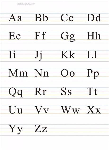 26个英文字母表