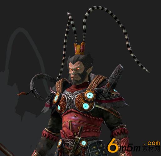 maya端游斗战神齐天大圣灵猴身披铠甲的模型带贴图