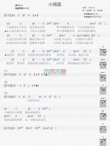 tfboys小精灵吉他谱