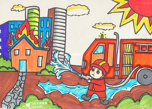 儿童画-消防员996902去救火97_儿童画_消防员