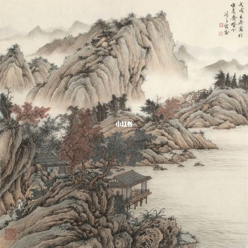 传统山水国画—溪山访友图_国画_维也纳酒店_文化_绘画