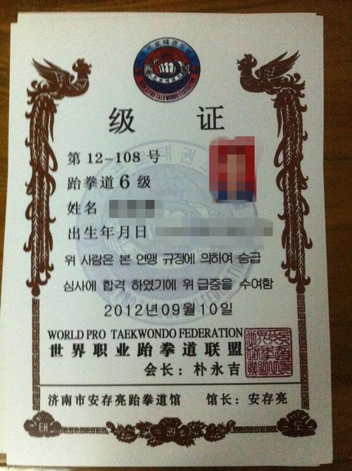 请教高手这个跆拳道证书的真假.刚考出来的.在线等!谢谢.
