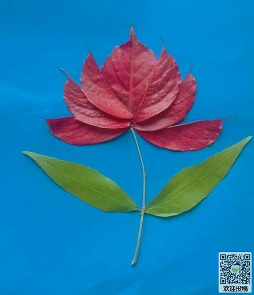 儿童简单的树叶贴画-儿童手工-爱做手工网