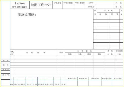 装配工艺卡片