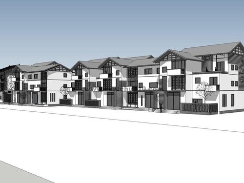 新农村联排小别墅su模型下载