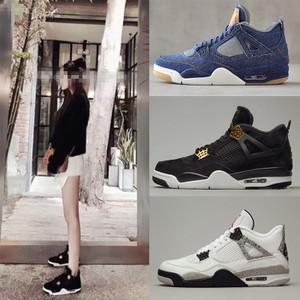 aj4李维斯联名白水泥纯白女鞋篮球鞋乔4黑金奥利奥赛车蓝白红男鞋