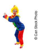 有趣, 孩子, 小丑, 色彩丰富, 穿着