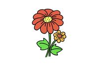 花花朵简笔画彩色