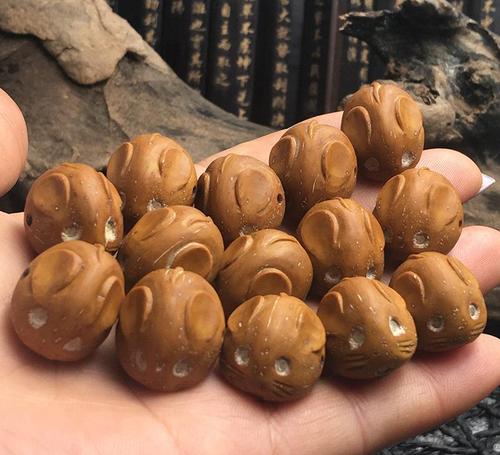 2016创意新款朱艺阁文玩核桃批发男女款招财鼠手串