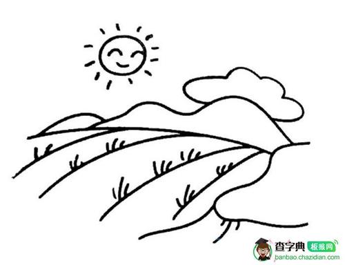 风景的简笔画家乡风景简笔画