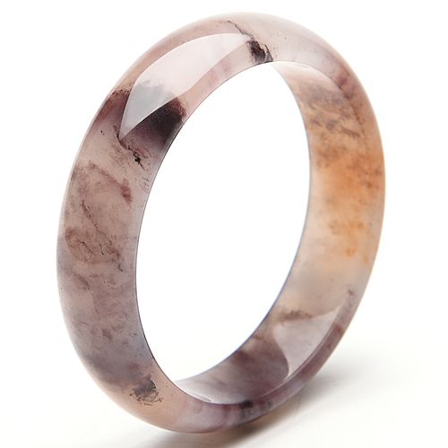 梦玉盈天然新疆金丝玉飘花玉石手镯加宽版女士玉镯玉石镯子送礼自戴