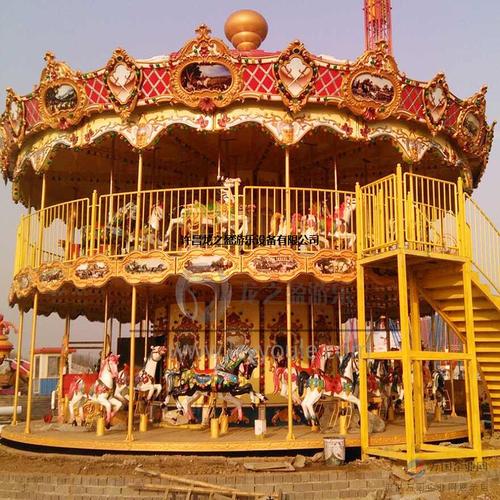 2017大型游乐设备旋转木马 儿童亲子豪华双层旋转木马