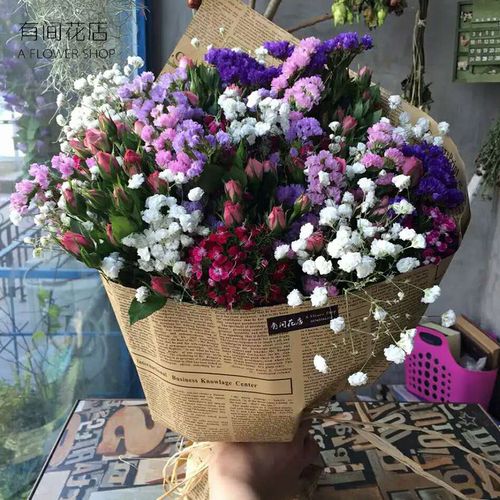 勿忘我 满天星花束-不忘