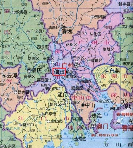 距离广州市也非常近,下面地图表示了广东省佛山市与广州市之间