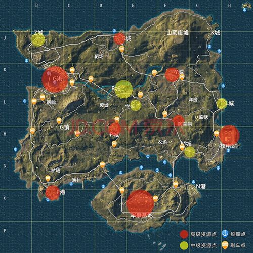 新版吃鸡地图海报绝地求生和平精英刺激战场海岛沙漠雨林墙贴定制