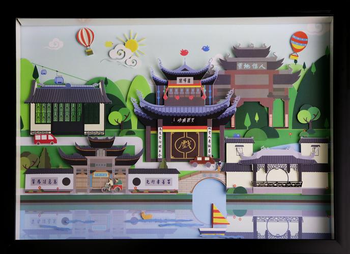 立体插画——惠山古镇