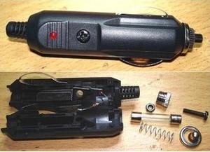 车载点烟器插头 带保险管 带led指示灯 点烟器插头 车载外接电源
