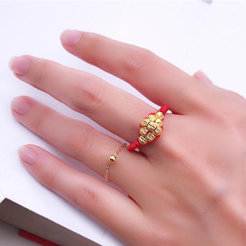 黄金红绳转运珠戒指大额优惠券