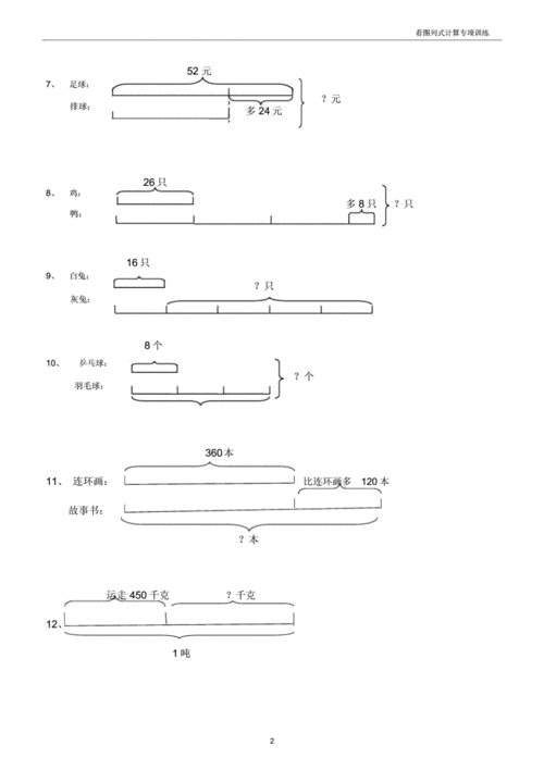 三年级数学下册看图列式分类练习题有难度docx4页