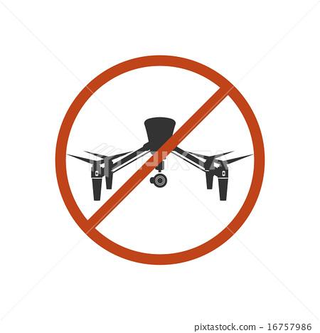 插图素材: drone safety sign prohibit air fly danger zone vector