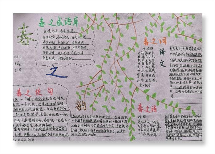 人间四月天————七6七7《春》主题手抄报