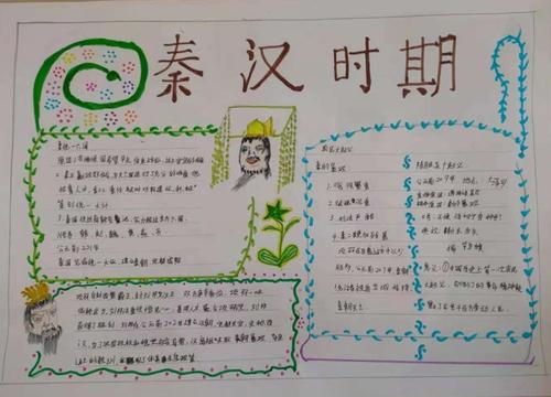 科尔沁实验初中七年十四班"历史第一期手抄报主题:先秦时期(秦朝以前)