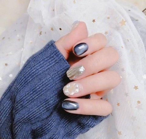 小女生美甲猫眼图片猫眼美甲图片星空3