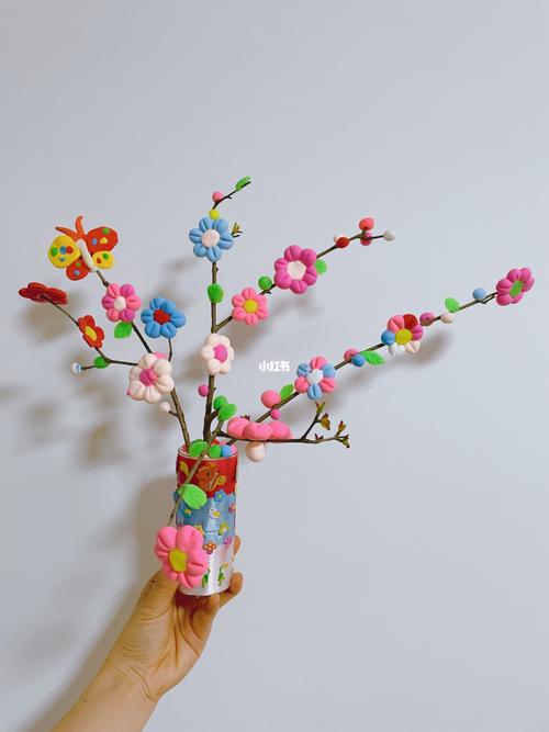 春天来啦  树枝 粘土 美美哒小花朵就成型啦