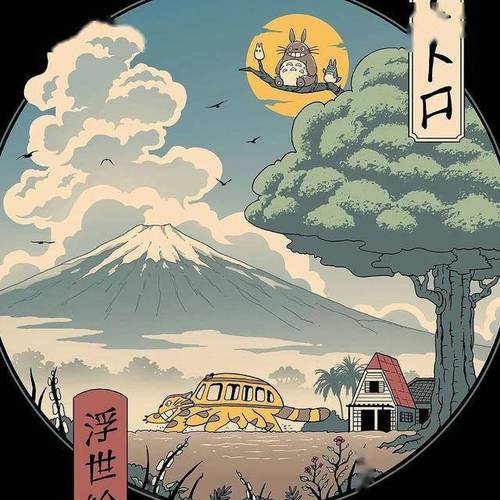 浮世绘风动漫插画