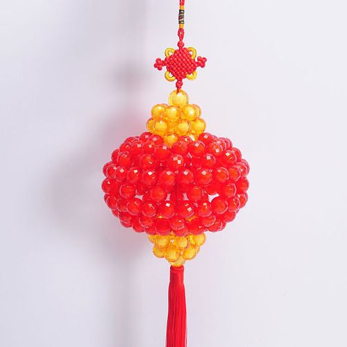 过年diy手工串珠大红灯笼材料包家居挂件制作散珠灯笼材料包成品