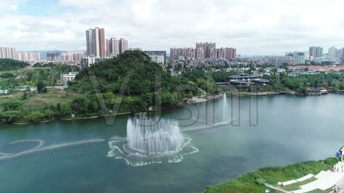 贵阳市白云区泉湖公园市区大气航拍_1920x1080_高清