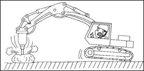 液压破碎锤简笔画
