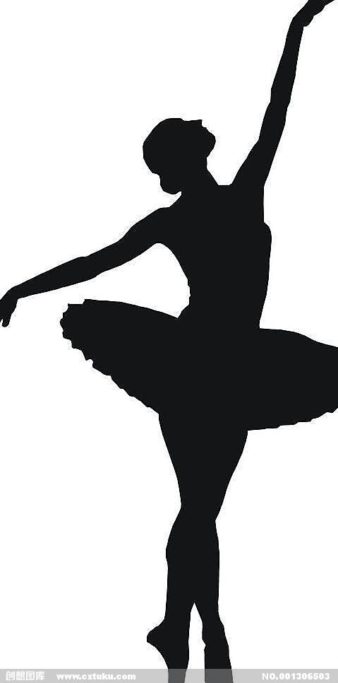 芭蕾舞简笔画剪影