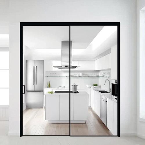 极简古达窄边门细框门厨房折叠平开推拉门长虹玻璃移门阳台吊轨隔断门