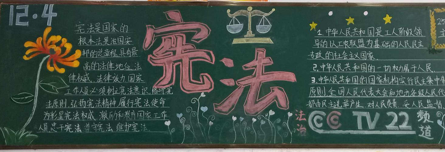 【法制教育】运城格致中学宪法宣传周主题黑板报展示