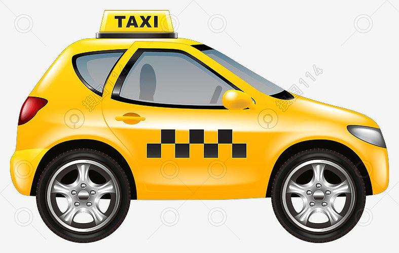 卡通出租车插画图片